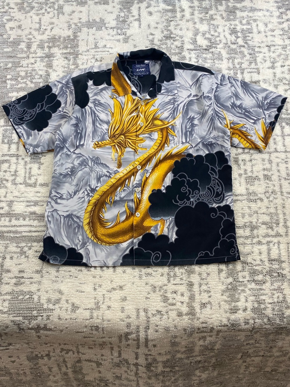 00s Y2k/Hip Hop AOP Dragon Button-Up Shirt